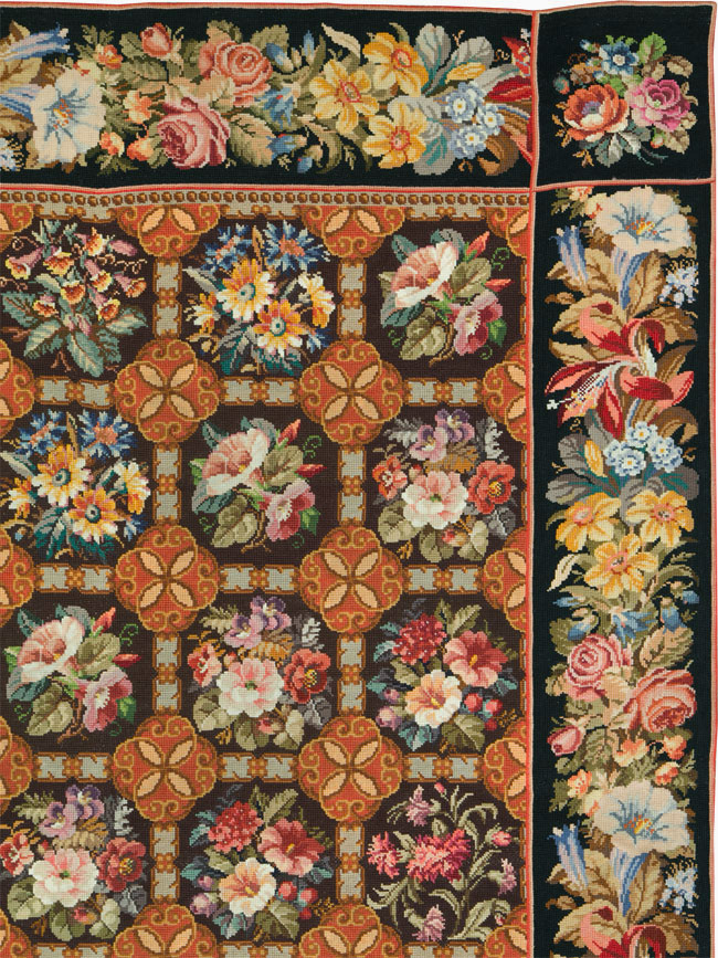 Antique English Flatweave Needlepoint Room Size Carpet, No.27565 - Gsblank