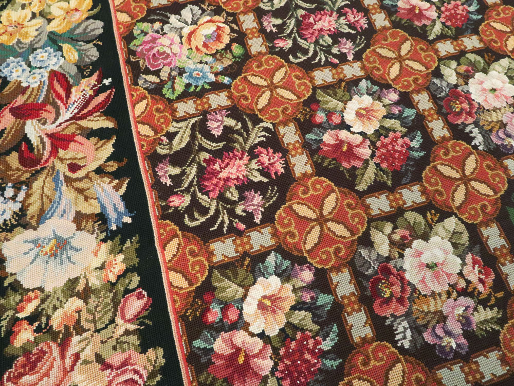 Antique English Flatweave Needlepoint Room Size Carpet, No.27565 - Gsblank