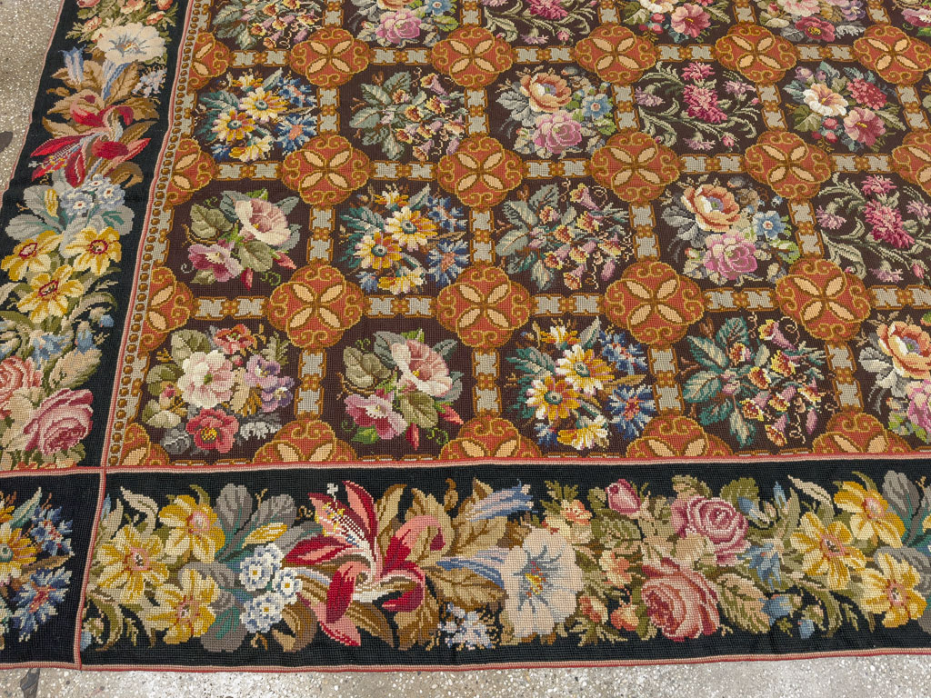 Antique English Flatweave Needlepoint Room Size Carpet, No.27565 - Gsblank