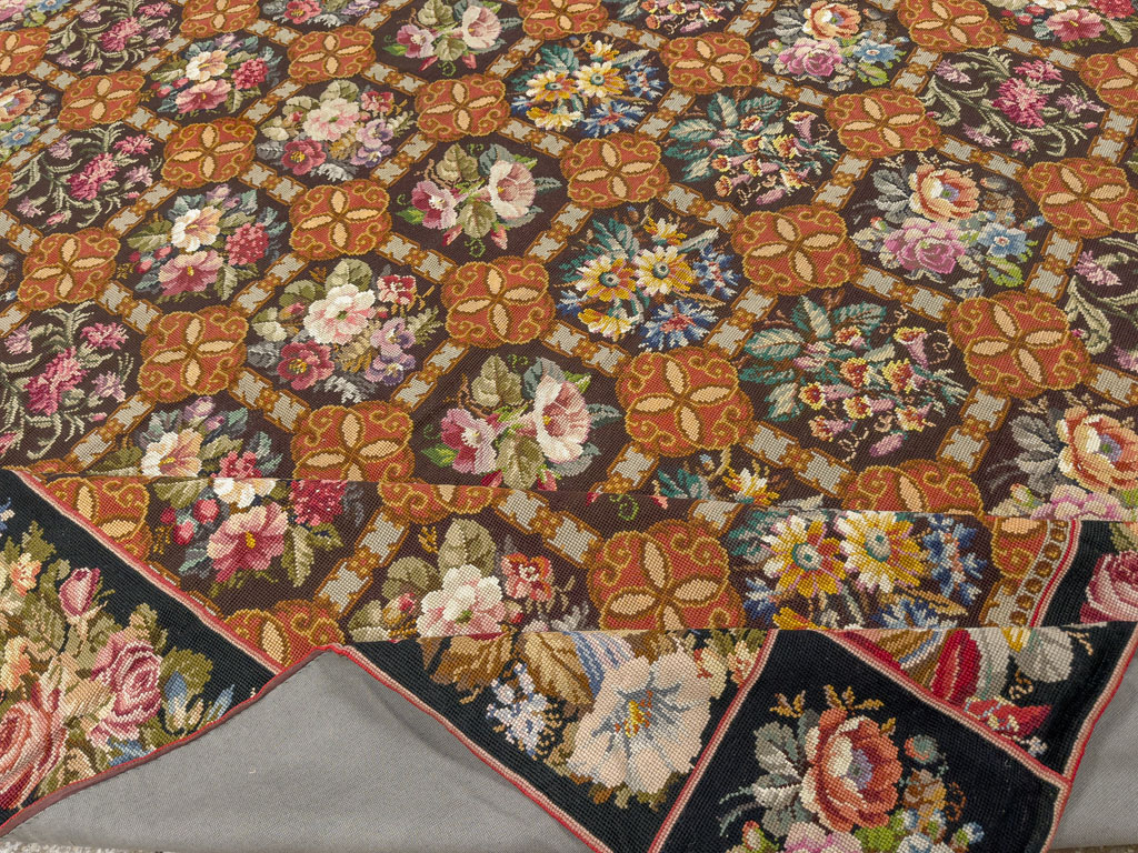 Antique English Flatweave Needlepoint Room Size Carpet, No.27565 - Gsblank