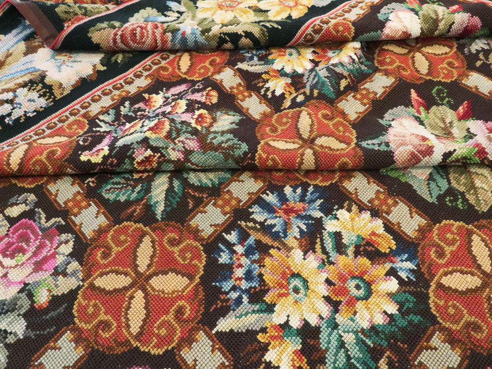 Antique English Flatweave Needlepoint Room Size Carpet, No.27565 - Gsblank