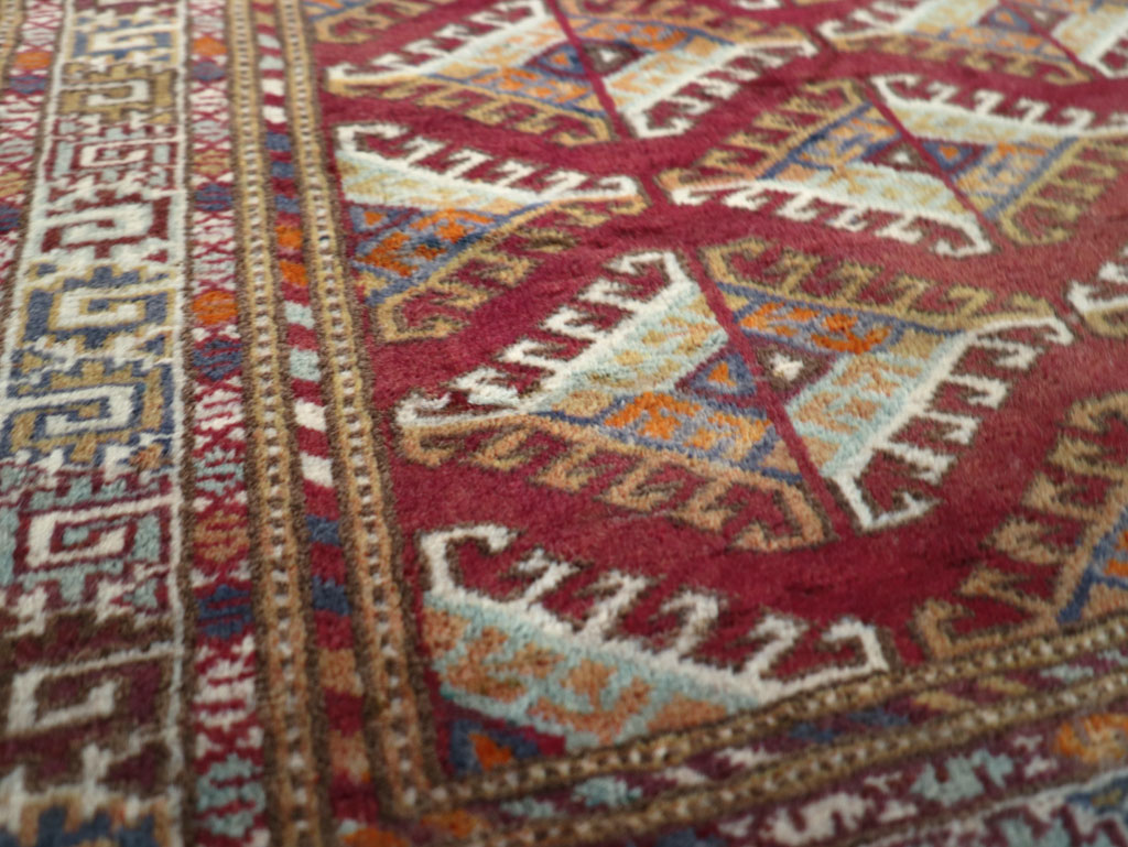 Vintage Central Asian Tekke Throw Rug, No.27569 - Gsblank
