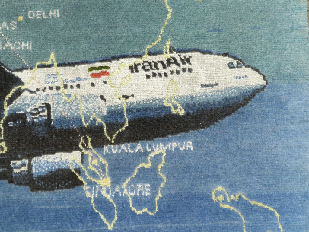 Vintage Persian Tabriz Pictorial Map Rug, No.27570 - Gsblank