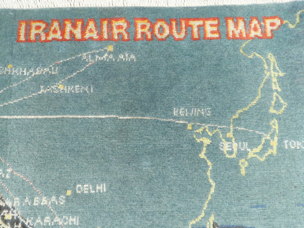 Vintage Persian Tabriz Pictorial Map Rug, No.27570 - Gsblank