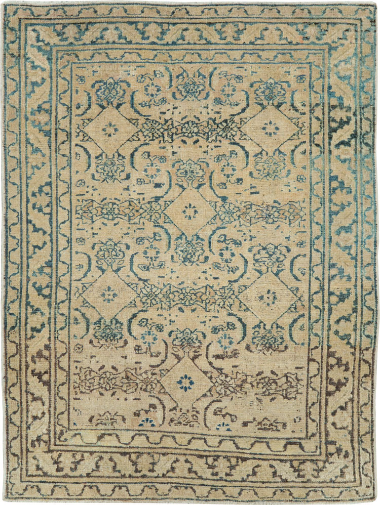 Antique Persian Khorassan Throw Rug, No.27575 - Gsblank