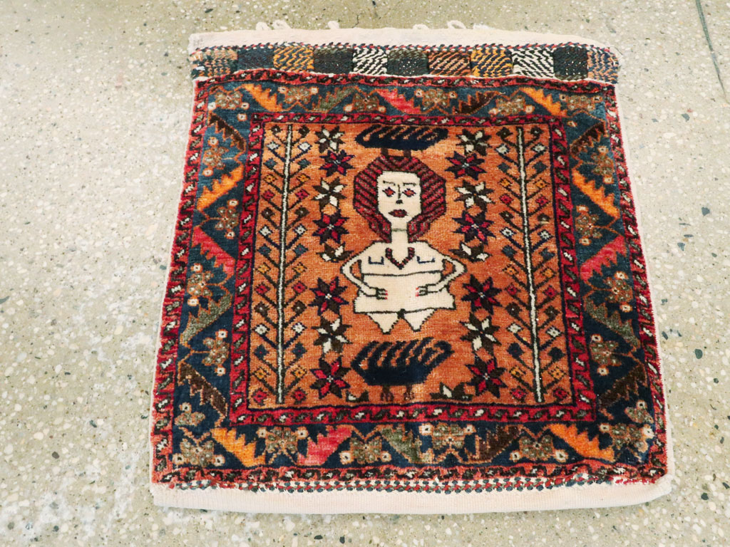 Vintage Persian Baluch Pictorial Rug, No.27580 - Gsblank