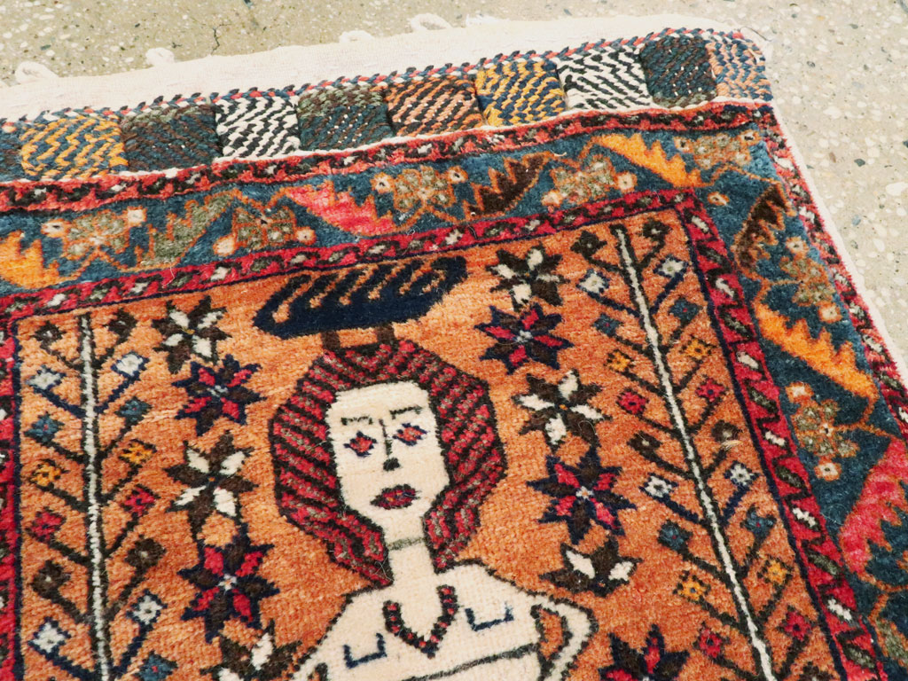 Vintage Persian Baluch Pictorial Rug, No.27580 - Gsblank