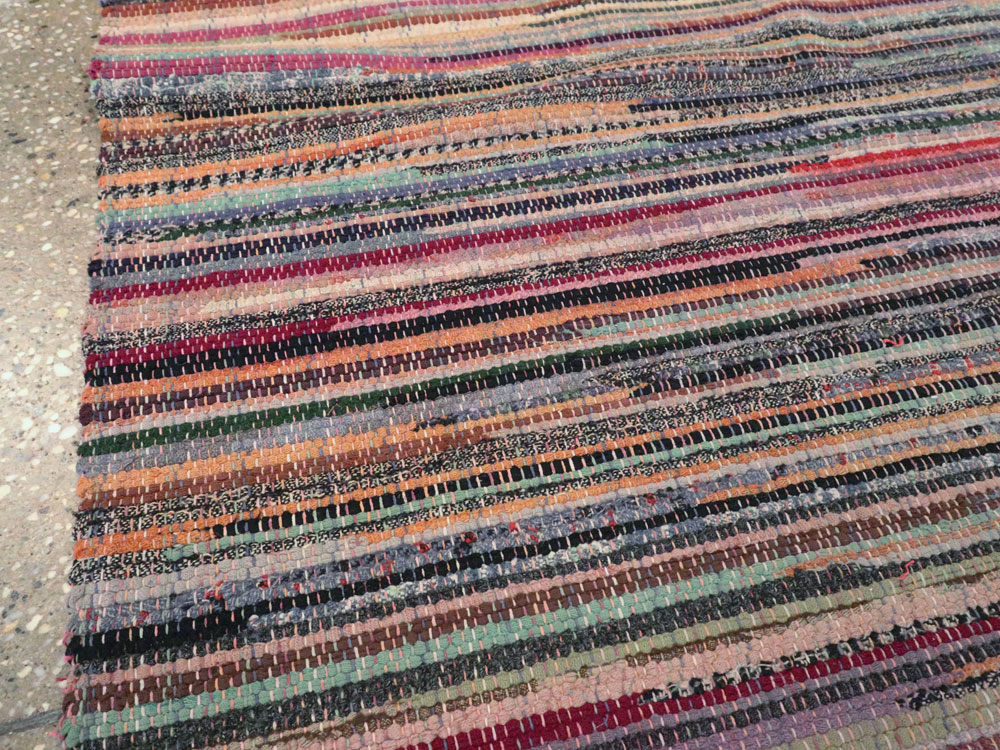 Small Vintage American Rag Rug (Pair: 1 of 2), No.27584 - Gsblank