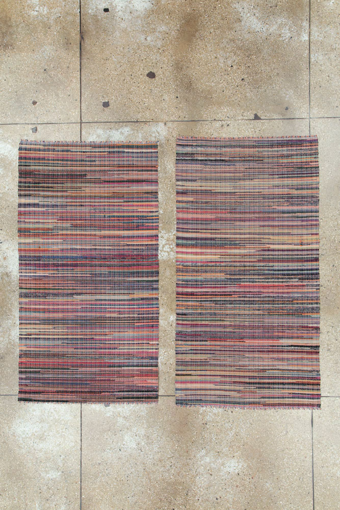 Small Vintage American Rag Rug (Pair: 1 of 2), No.27584 - Gsblank