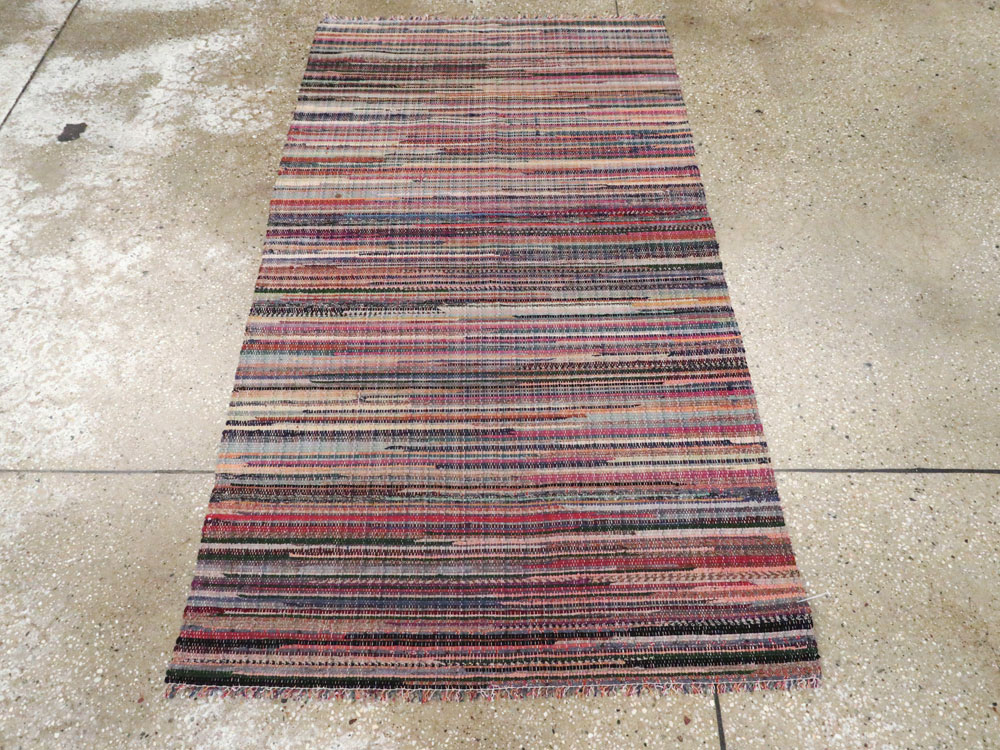 Small Vintage American Rag Rug (Pair: 2 of 2), No.27585 - Gsblank