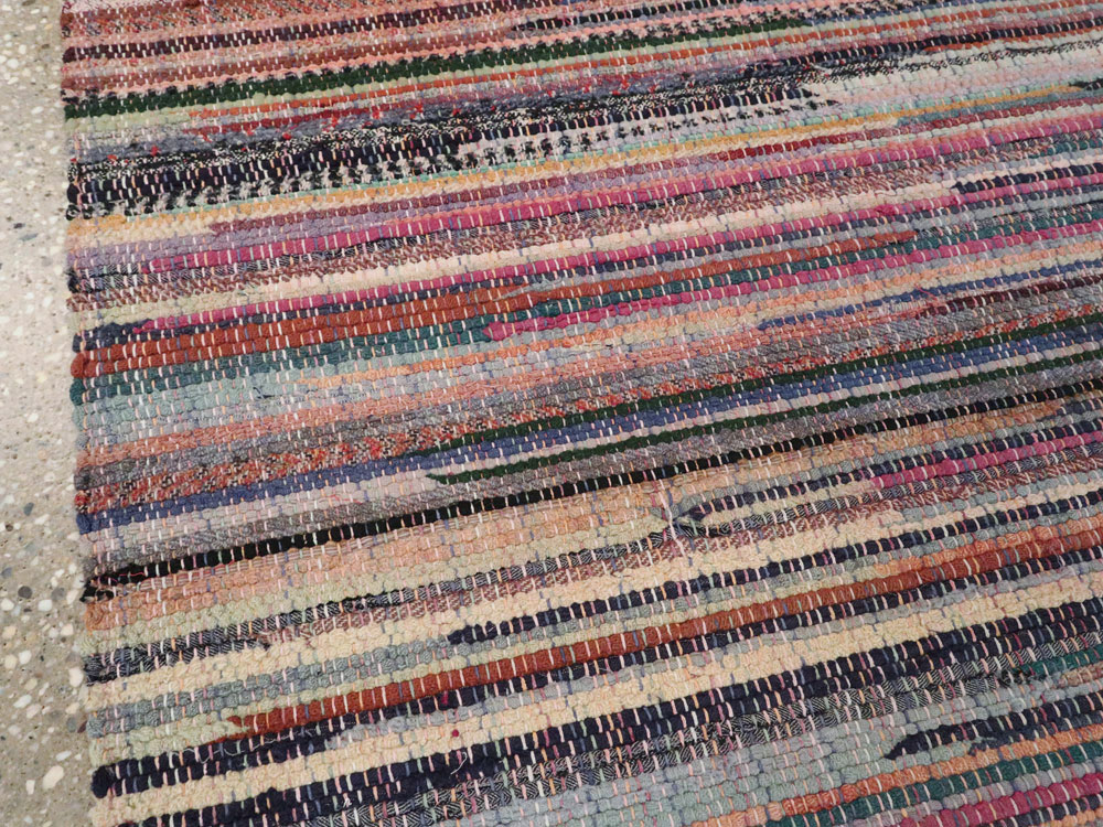 Small Vintage American Rag Rug (Pair: 2 of 2), No.27585 - Gsblank