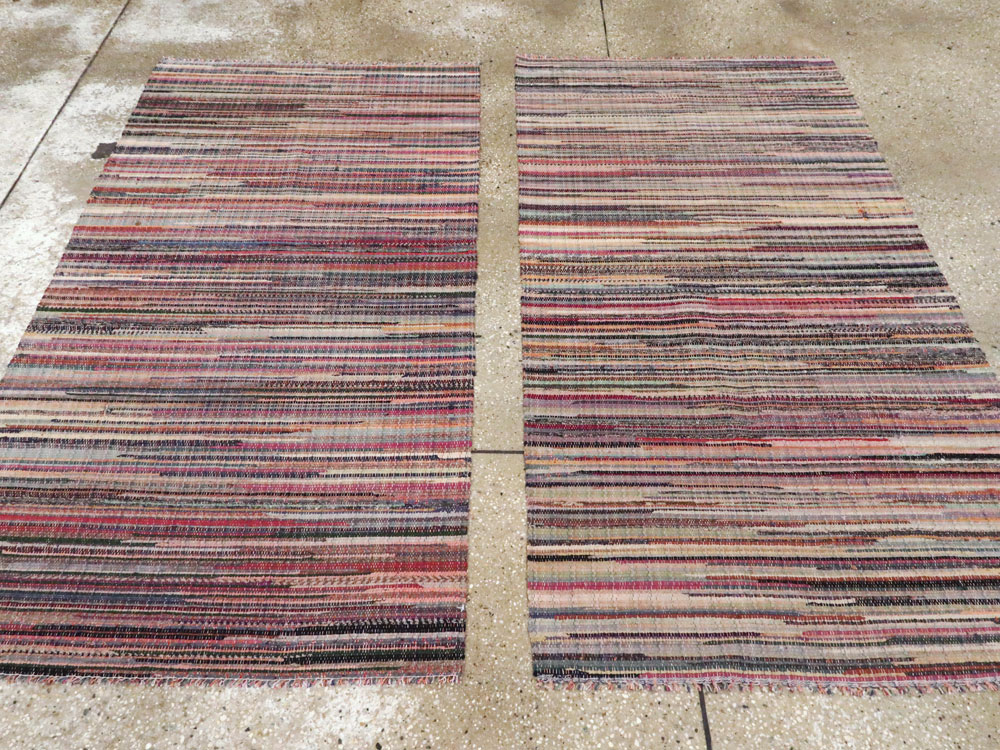 Small Vintage American Rag Rug (Pair: 2 of 2), No.27585 - Gsblank