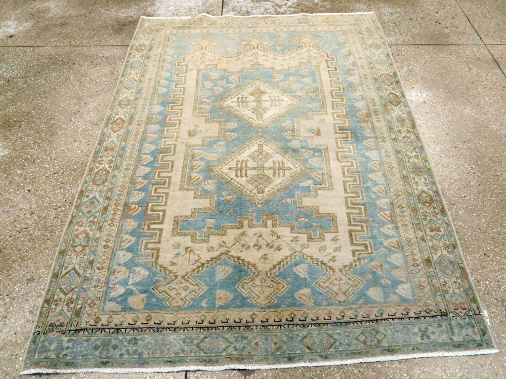 Vintage Persian Afshar Accent Rug, No.27588 - Gsblank