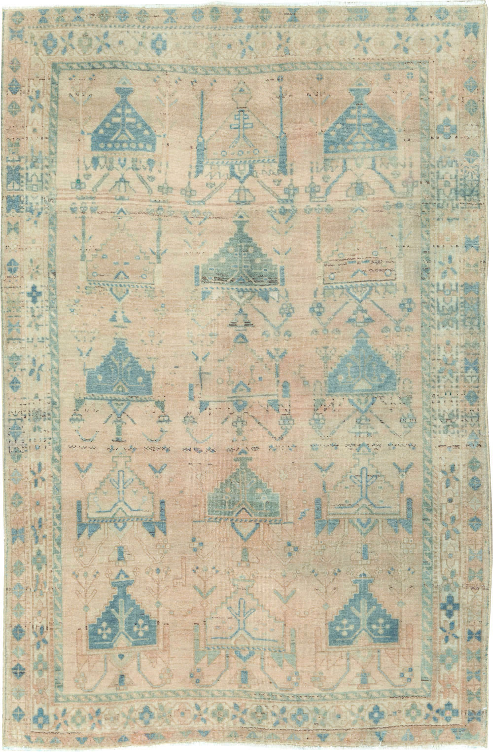 Vintage Persian Afshar Throw Rug, No.27600 - Gsblank