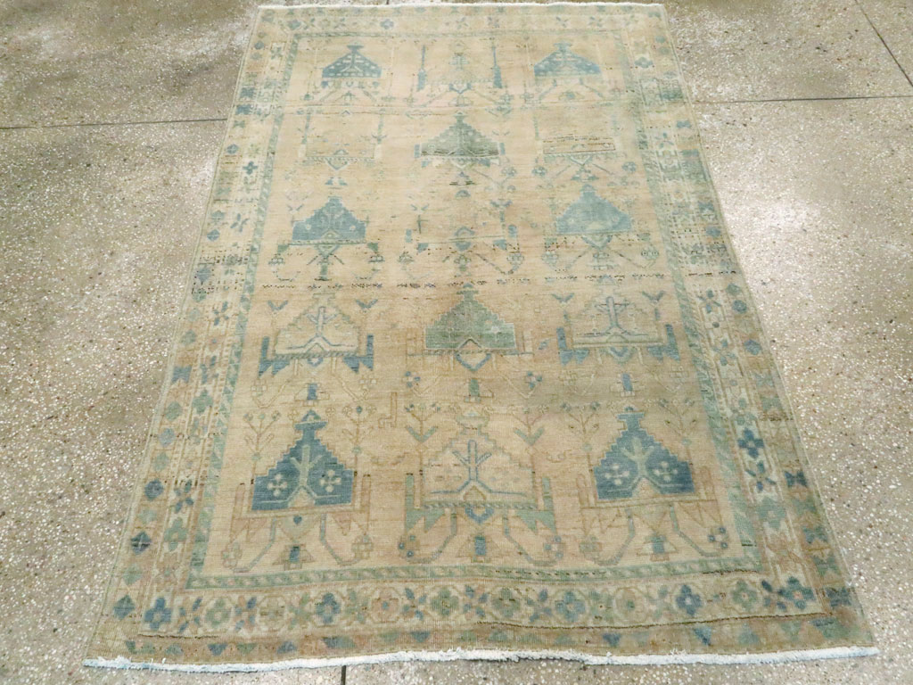 Vintage Persian Afshar Throw Rug, No.27600 - Gsblank