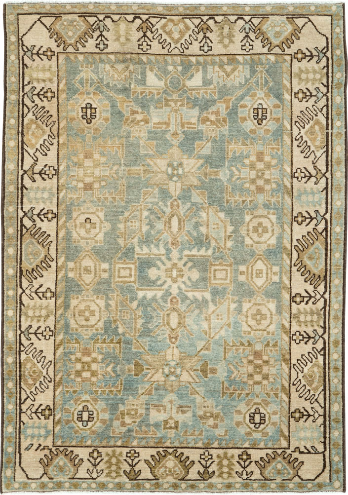 Vintage Persian Malayer Throw Rug, No.27603 - Gsblank
