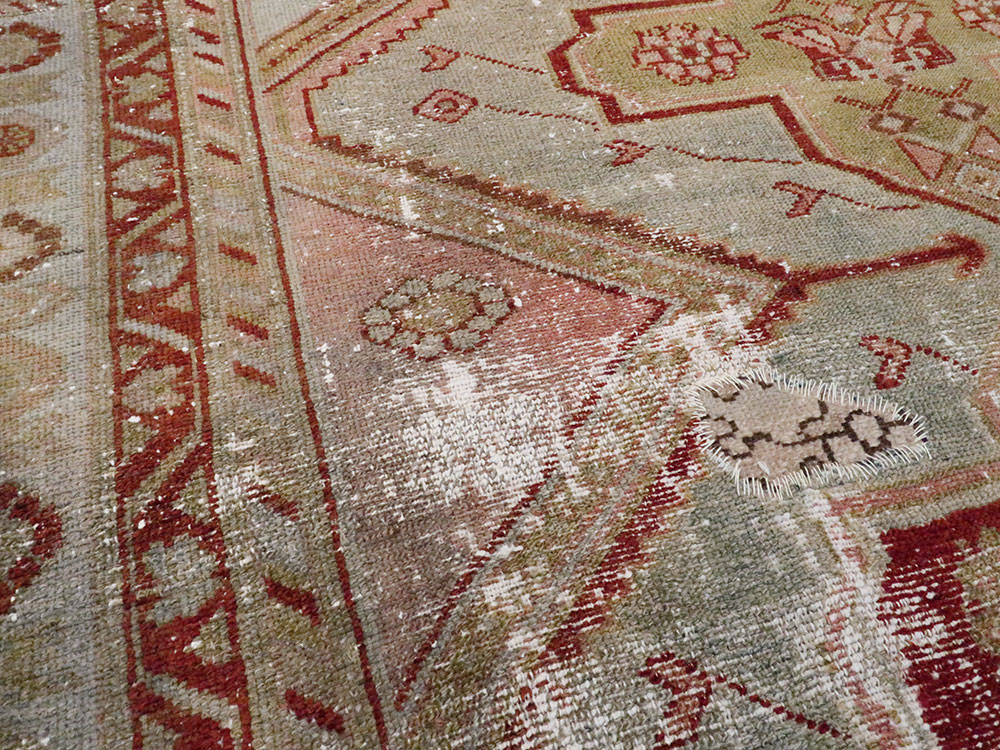Distressed Antique Persian Malayer Accent Rug, No.27617 - Gsblank