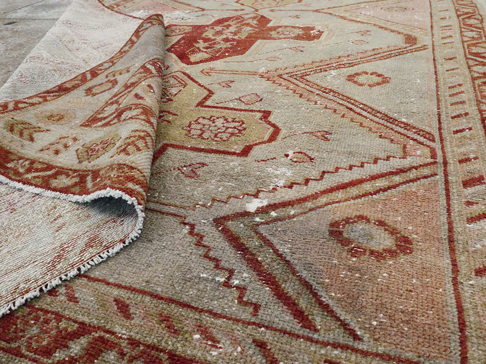 Distressed Antique Persian Malayer Accent Rug, No.27617 - Gsblank