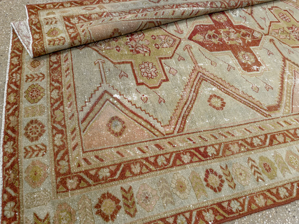 Distressed Antique Persian Malayer Accent Rug, No.27617 - Gsblank