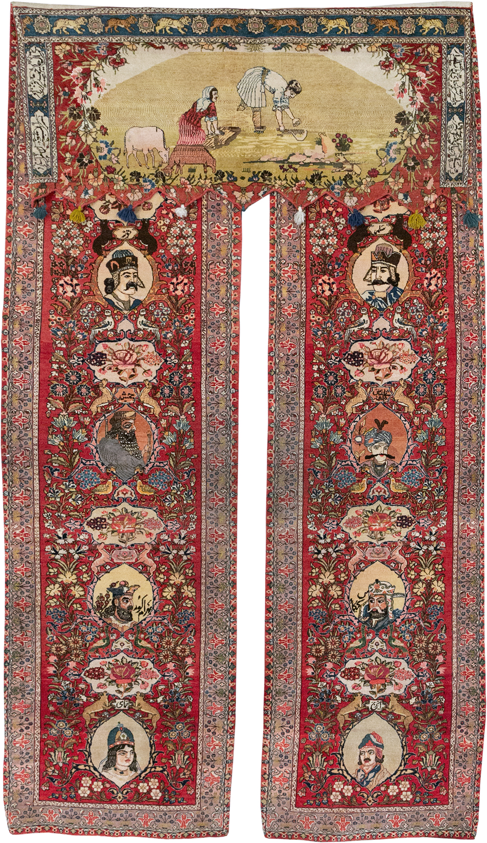 Vintage Persian Tabriz Pictorial Rug, No.27639 - Gsblank