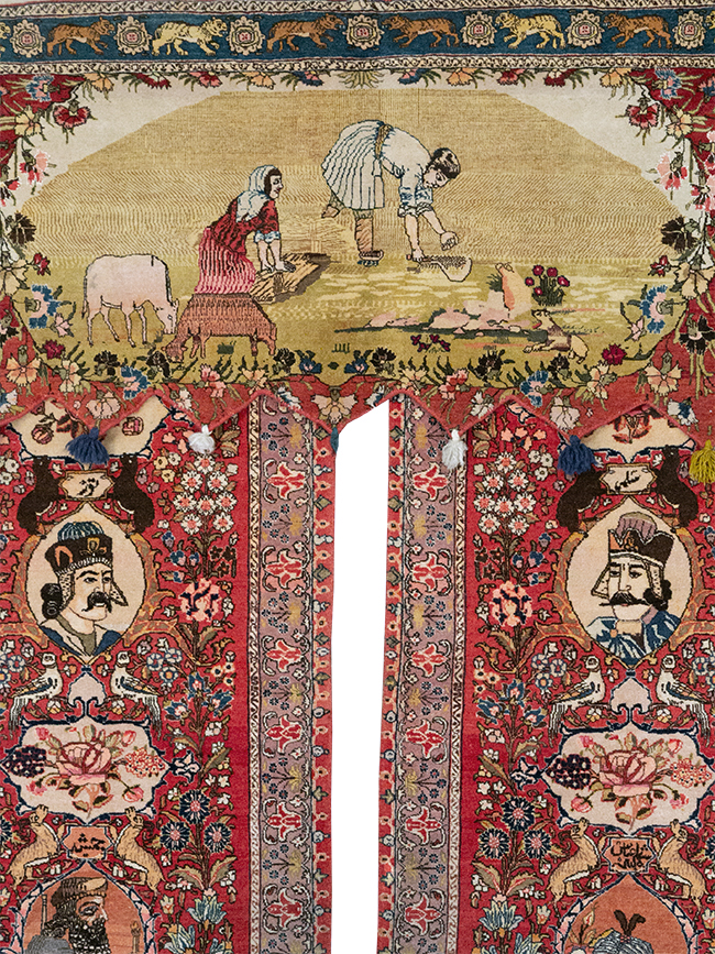 Vintage Persian Tabriz Pictorial Rug, No.27639 - Gsblank