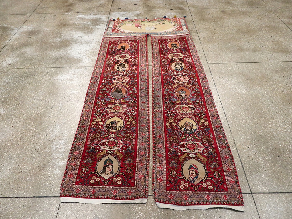 Vintage Persian Tabriz Pictorial Rug, No.27639 - Gsblank