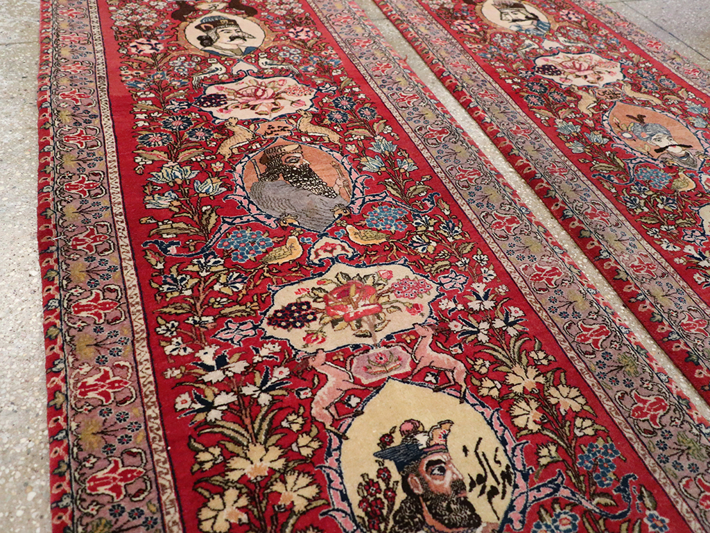 Vintage Persian Tabriz Pictorial Rug, No.27639 - Gsblank