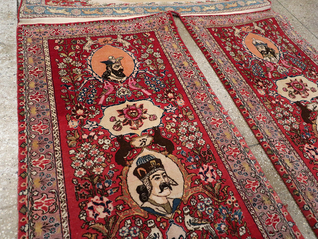 Vintage Persian Tabriz Pictorial Rug, No.27639 - Gsblank