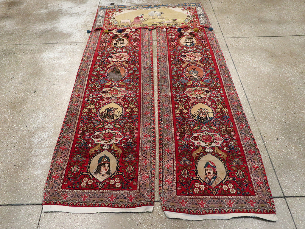Vintage Persian Tabriz Pictorial Rug, No.27639 - Gsblank