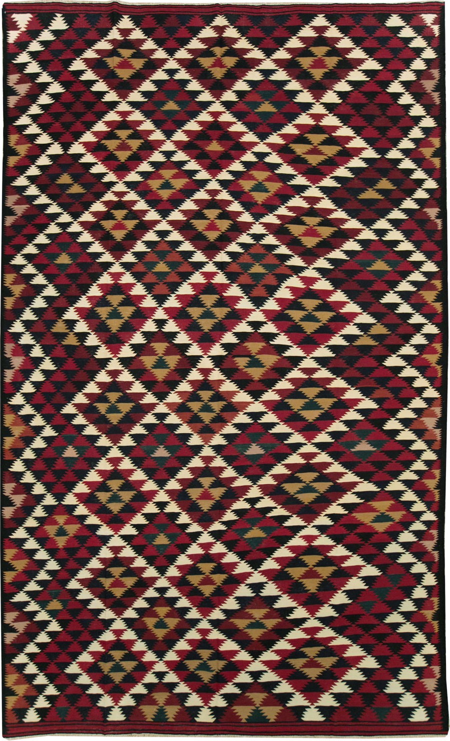 Vintage Turkish Flatweave Kilim Long Room Size Carpet, No.27661 - Gsblank