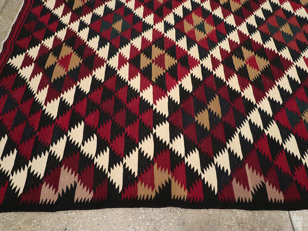 Vintage Turkish Flatweave Kilim Long Room Size Carpet, No.27661 - Gsblank