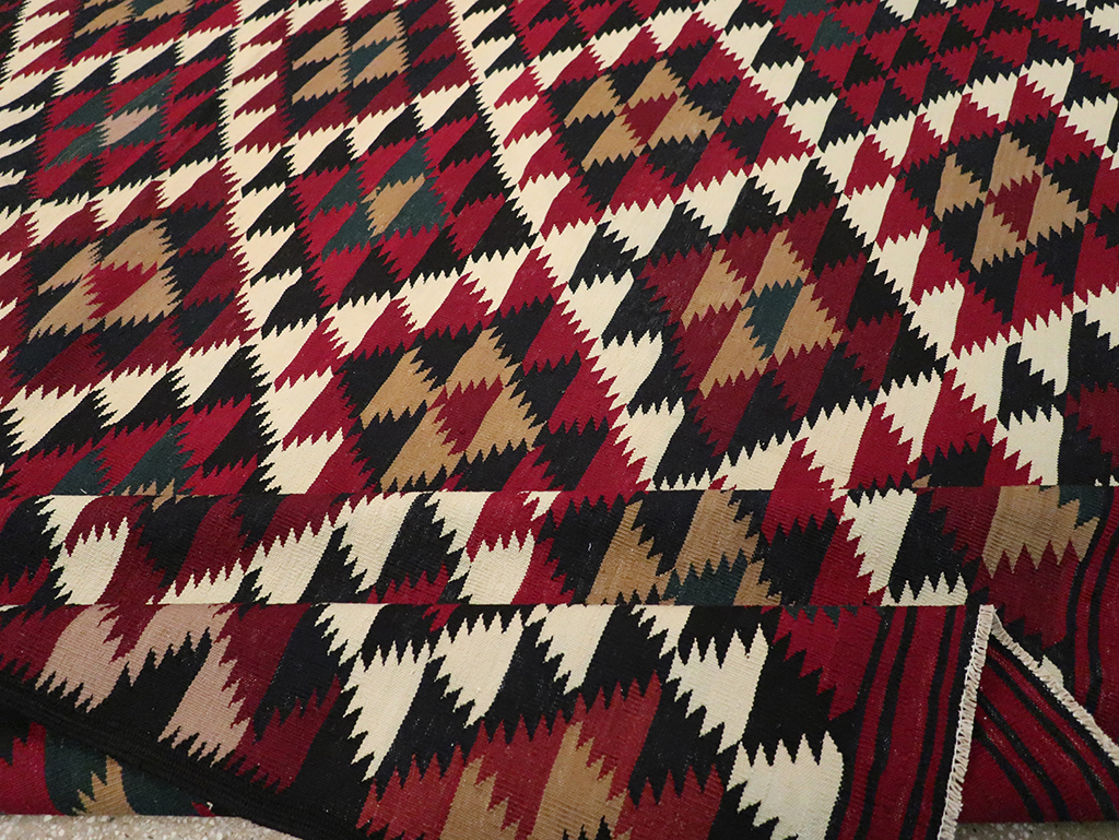 Vintage Turkish Flatweave Kilim Long Room Size Carpet, No.27661 - Gsblank