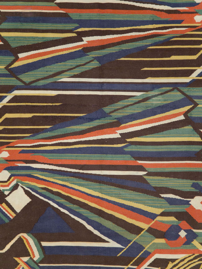 Vintage Romanian Flat-Weave Rug, No.27666 - Gsblank