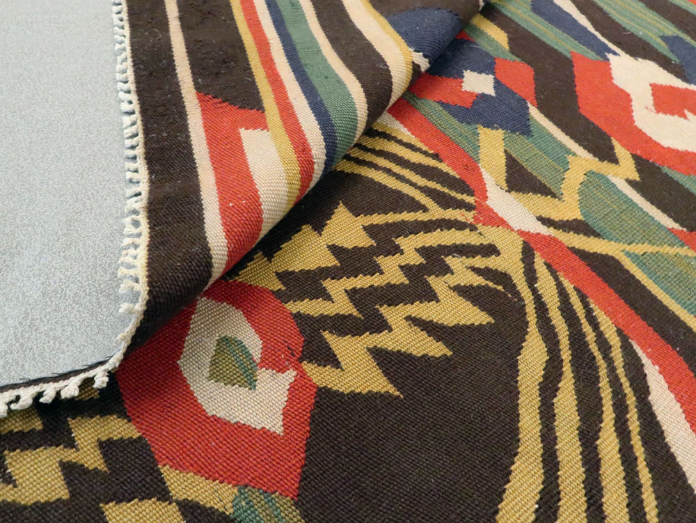 Vintage Romanian Flat-Weave Rug, No.27666 - Gsblank