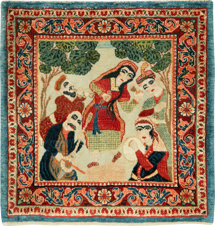 Vintage Persian Pictorial Sarouk, No.27667 - Gsblank