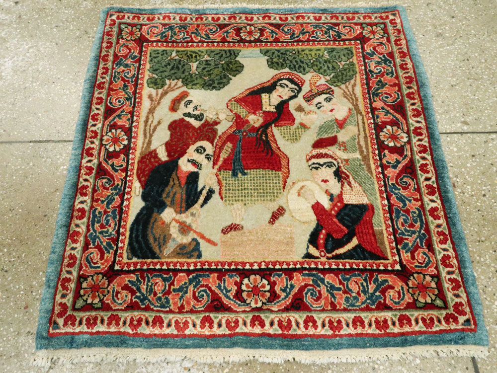 Vintage Persian Pictorial Sarouk, No.27667 - Gsblank