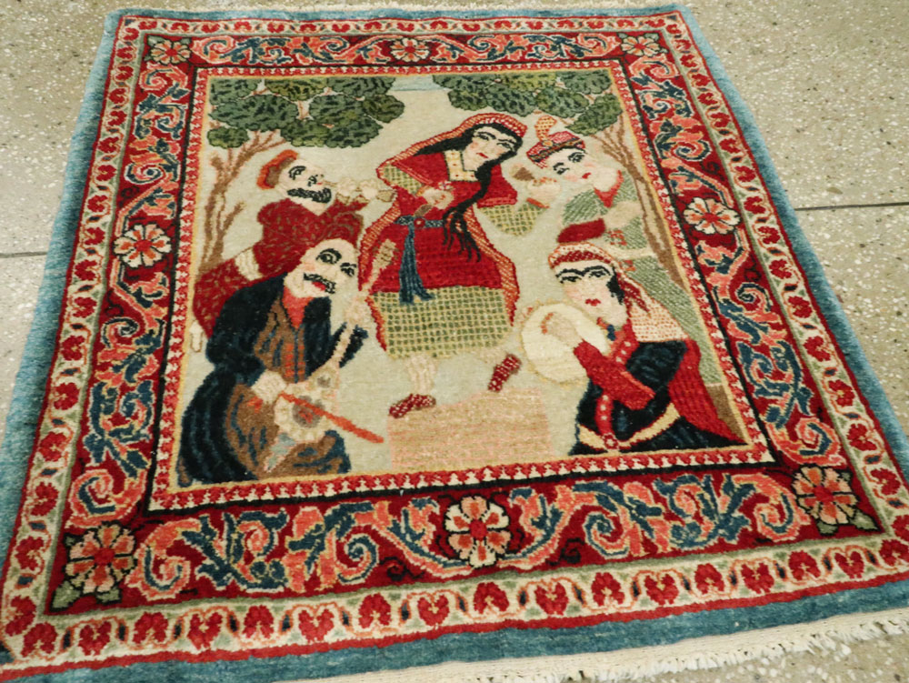 Vintage Persian Pictorial Sarouk, No.27667 - Gsblank