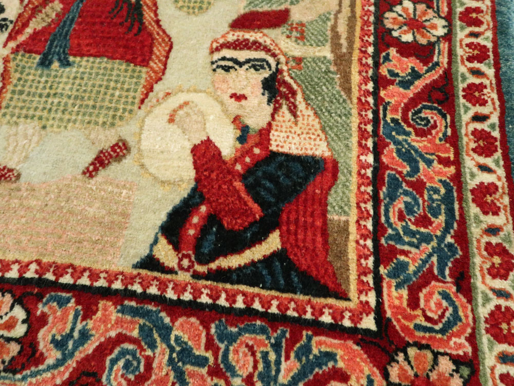 Vintage Persian Pictorial Sarouk, No.27667 - Gsblank