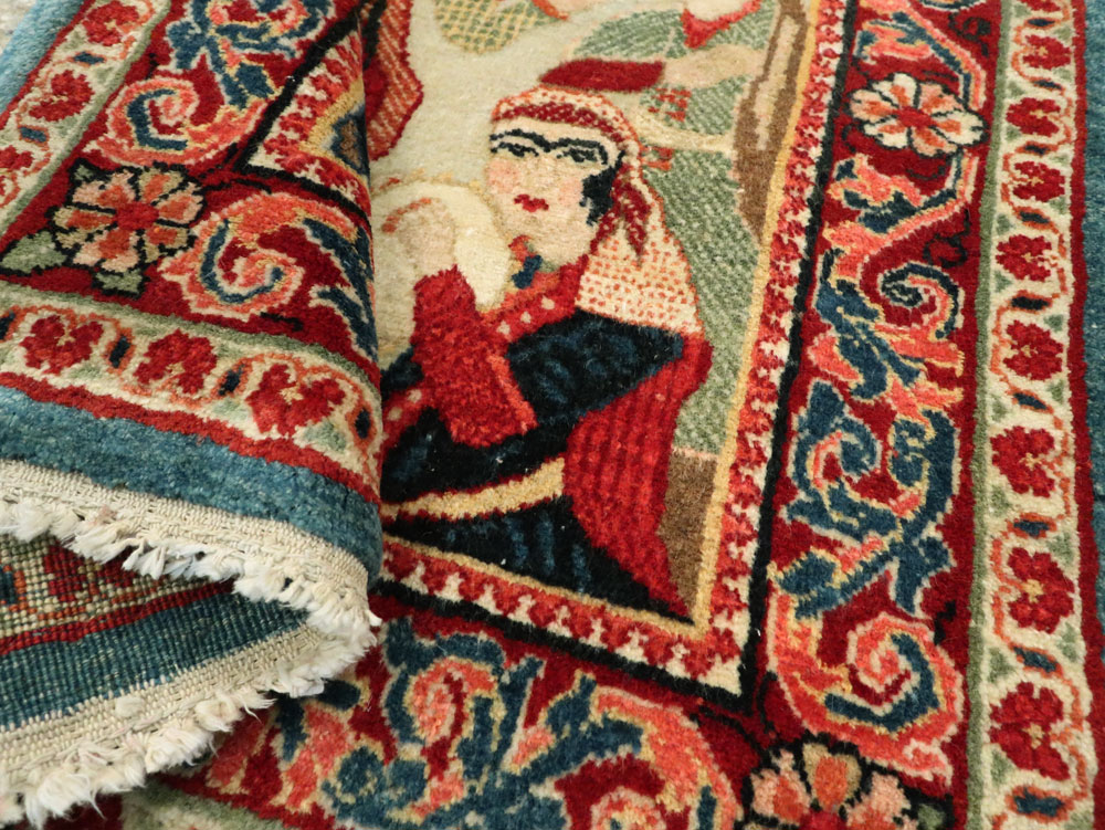 Vintage Persian Pictorial Sarouk, No.27667 - Gsblank