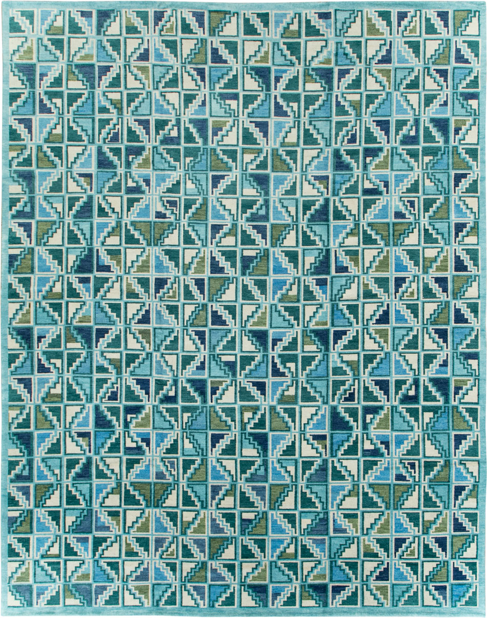 Swedish Inspired Contemporary Indian Large Carpet, No.27681 - Gsblank