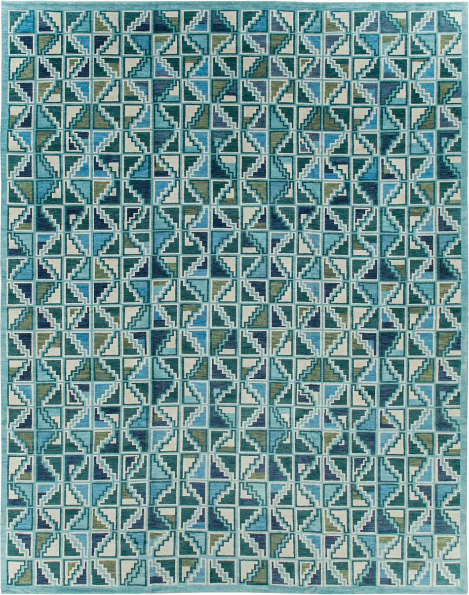 Swedish Inspired Contemporary Indian Large Carpet, No.27681 - Gsblank