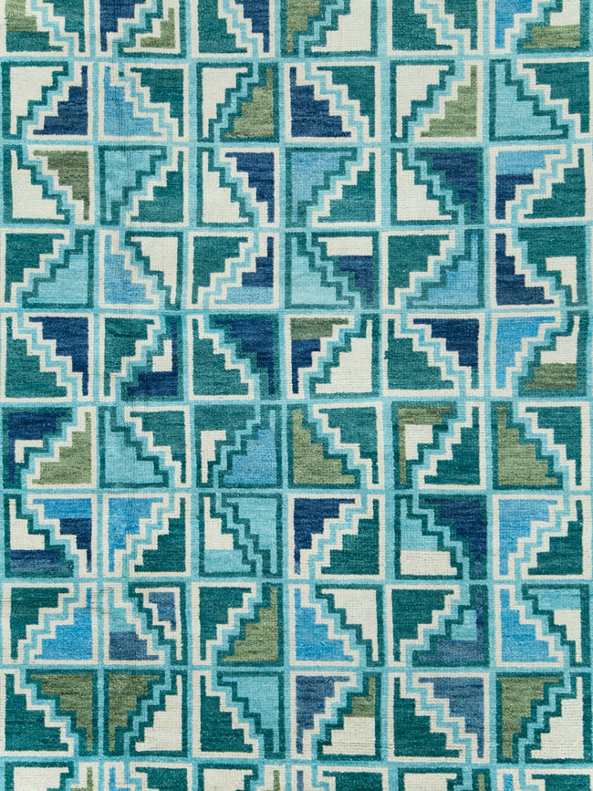 Swedish Inspired Contemporary Indian Large Carpet, No.27681 - Gsblank