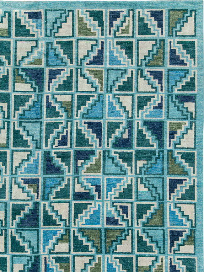 Swedish Inspired Contemporary Indian Large Carpet, No.27681 - Gsblank