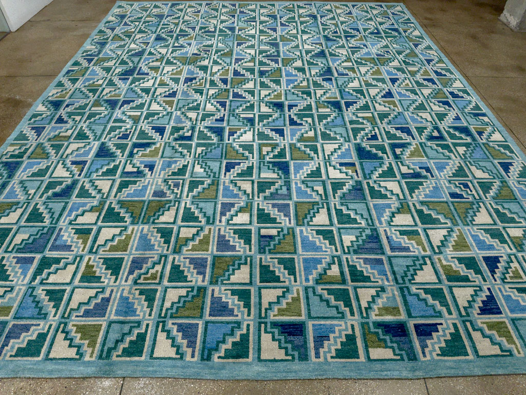 Swedish Inspired Contemporary Indian Large Carpet, No.27681 - Gsblank