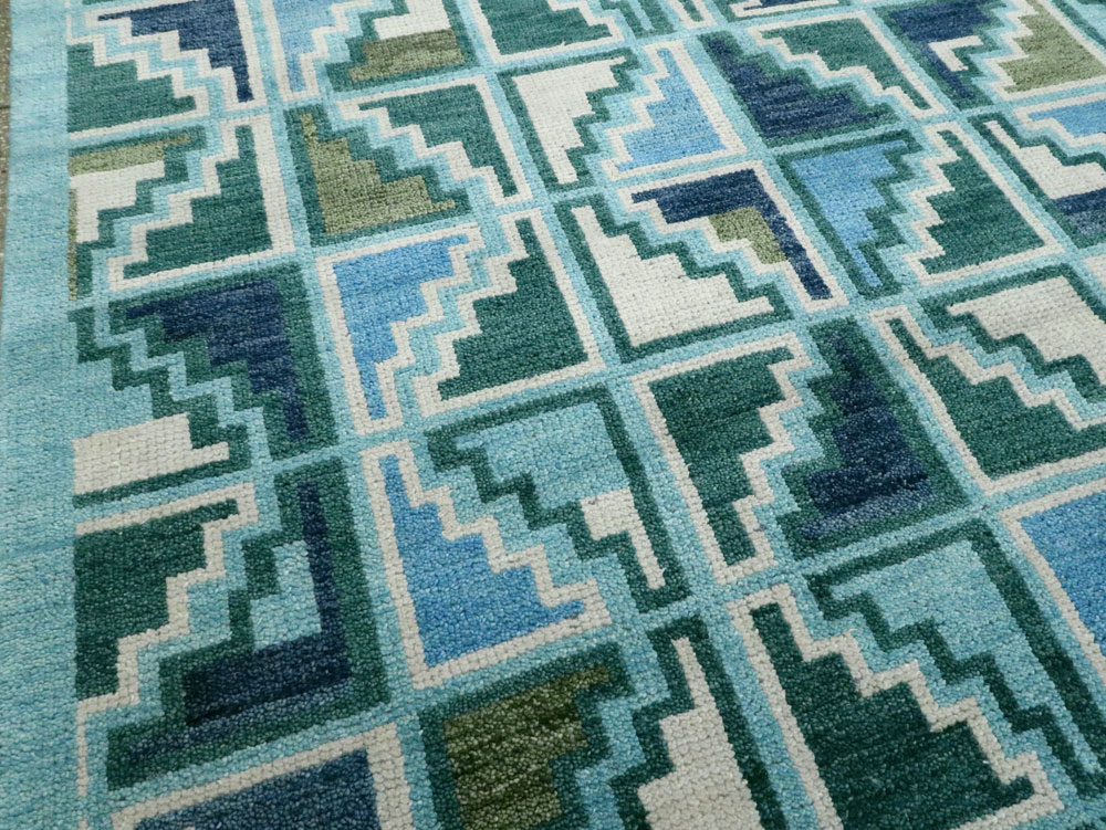 Swedish Inspired Contemporary Indian Large Carpet, No.27681 - Gsblank