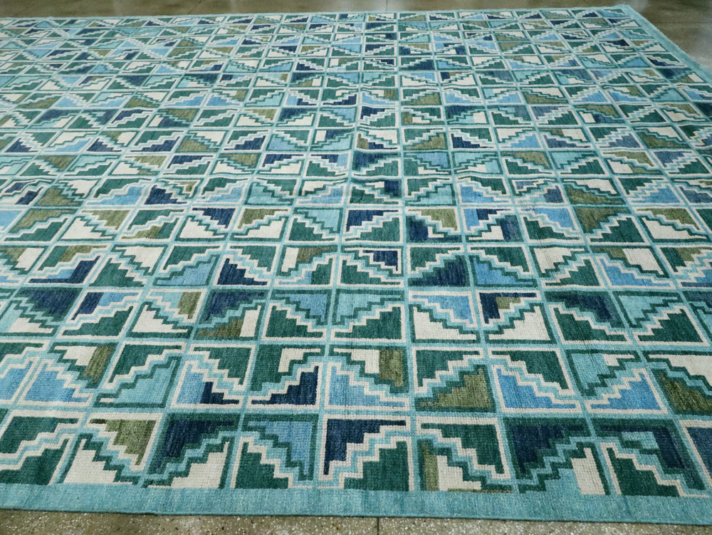 Swedish Inspired Contemporary Indian Large Carpet, No.27681 - Gsblank