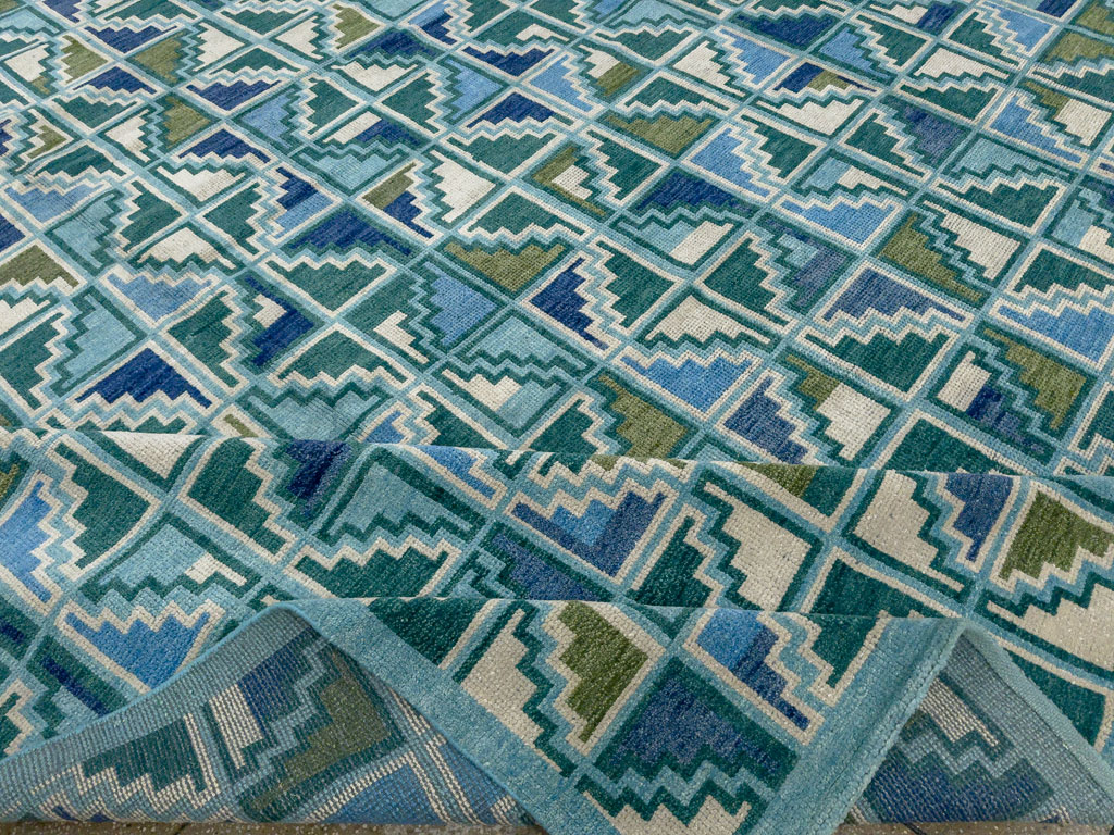 Swedish Inspired Contemporary Indian Large Carpet, No.27681 - Gsblank