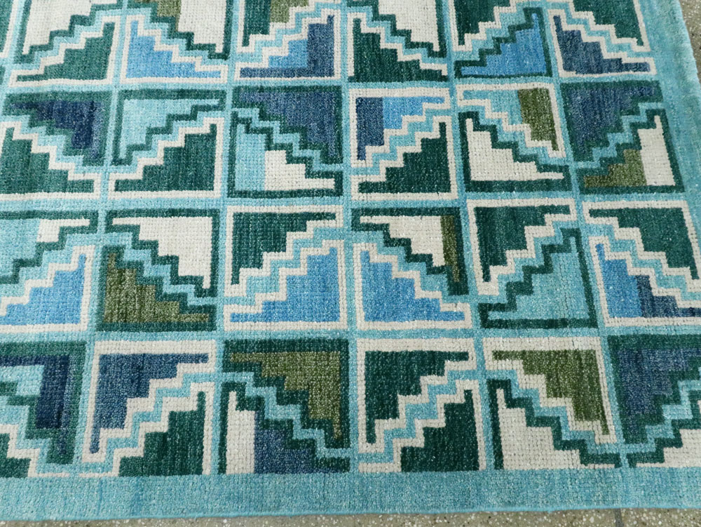 Swedish Inspired Contemporary Indian Large Carpet, No.27681 - Gsblank