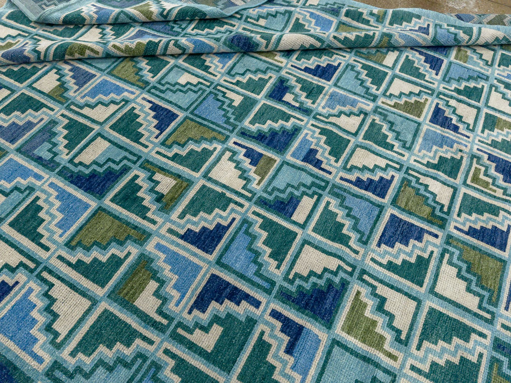 Swedish Inspired Contemporary Indian Large Carpet, No.27681 - Gsblank