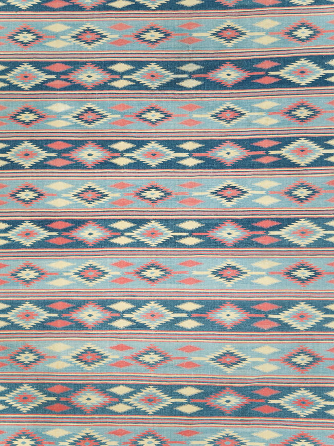 Vintage Indian Flatweave Dhurrie Large Square Carpet, No.27696 - Gsblank